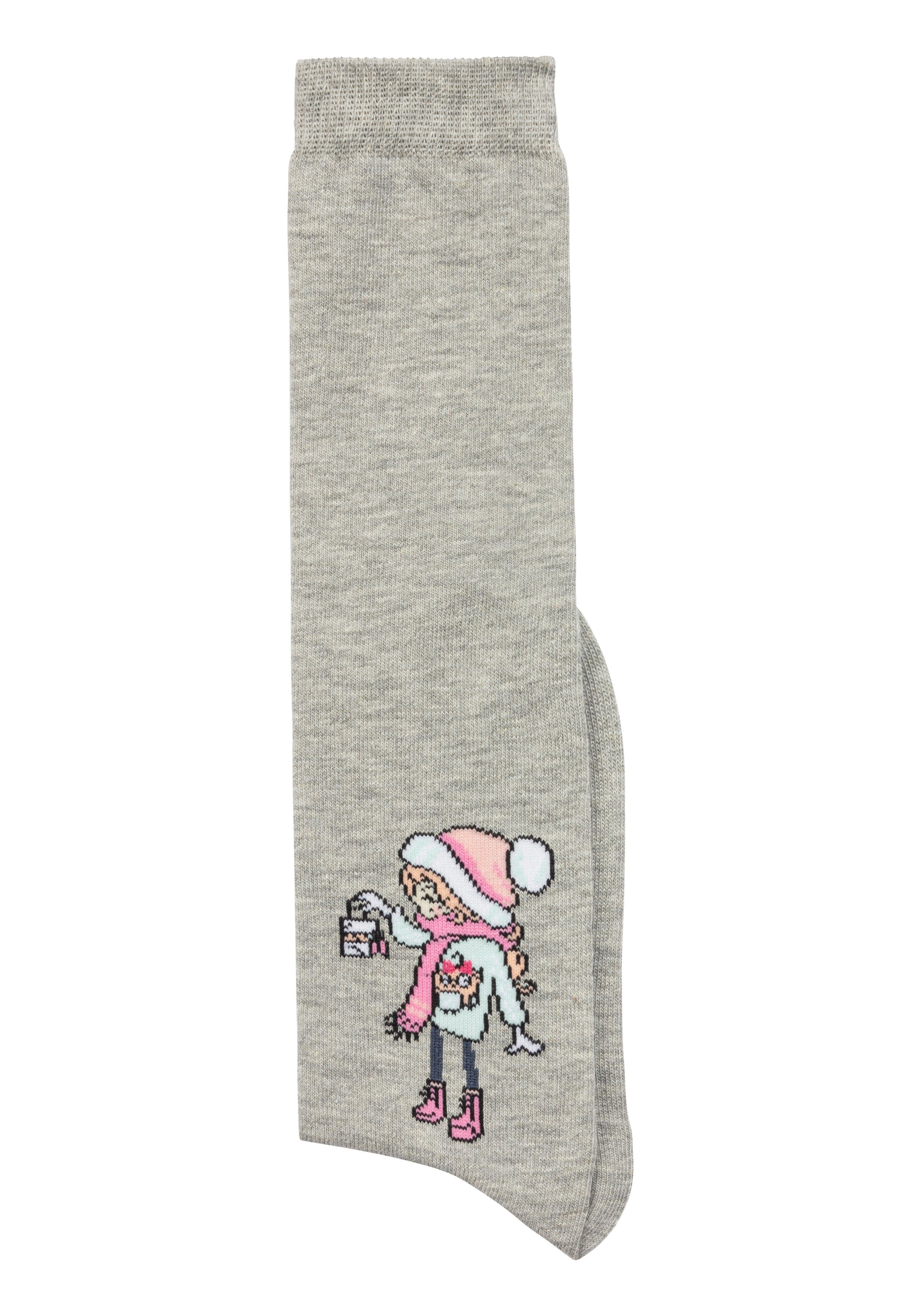 H.I.S Kniestrümpfe (5-Paar) mit eingestricktem Motiv