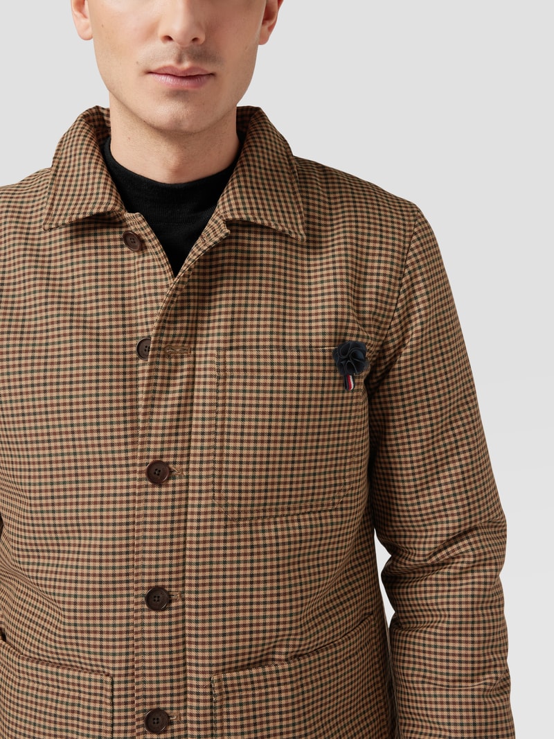 Hemdjacke mit Karomuster Modell 'MAN WORK JACKET' in camel