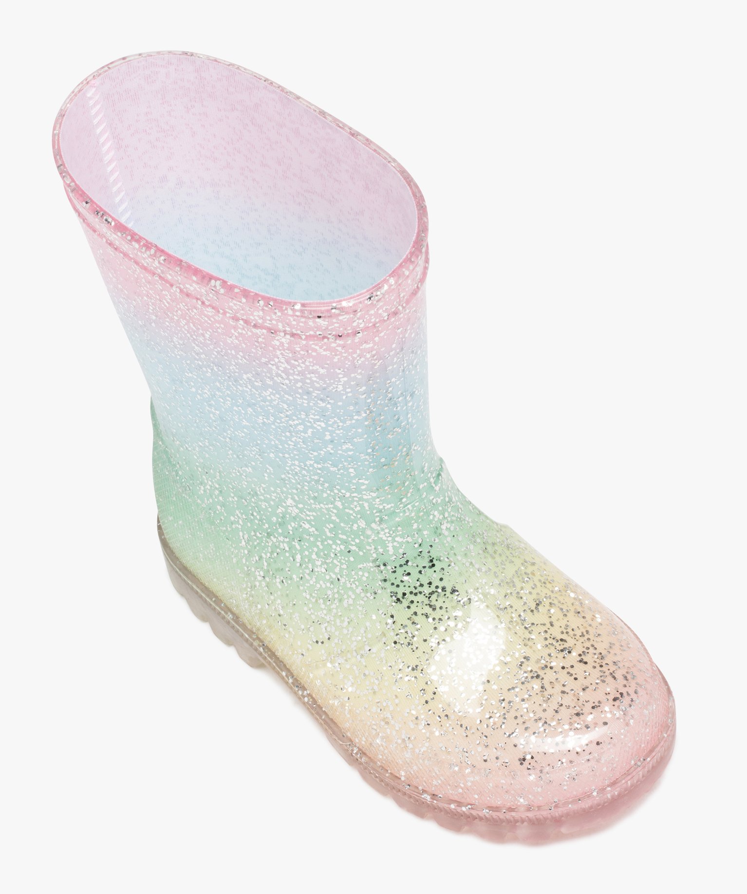 Bottes de pluie fille arc-en-ciel à paillettes multicolore | GEMO