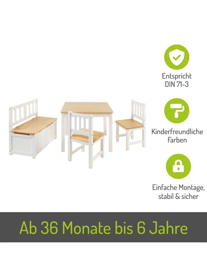 BOMI 4-tlg. Kindersitzgruppe Anna in Natur / weiß günstig kaufen onesize