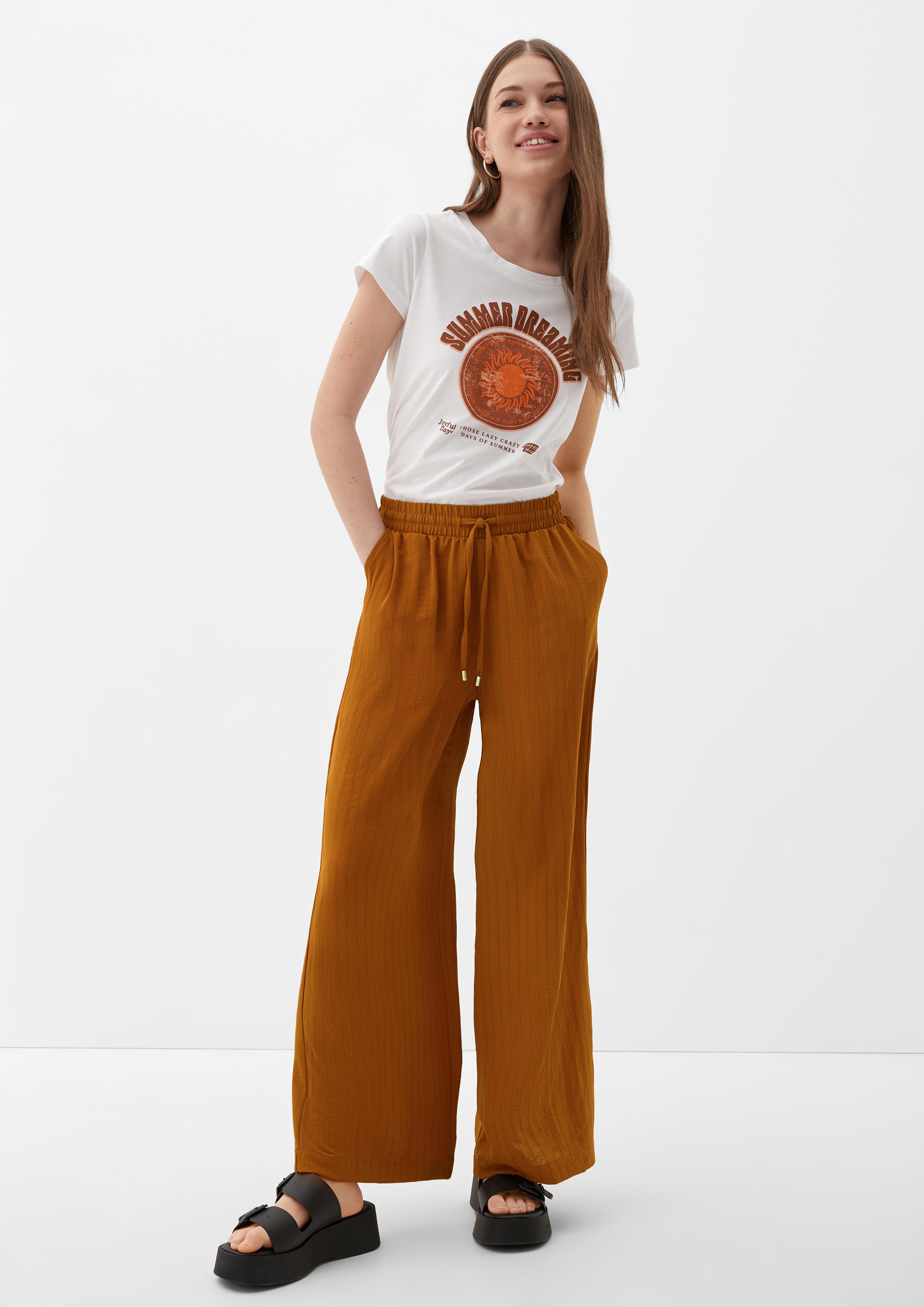 Loose: Hose aus Seersucker  2131197-8753