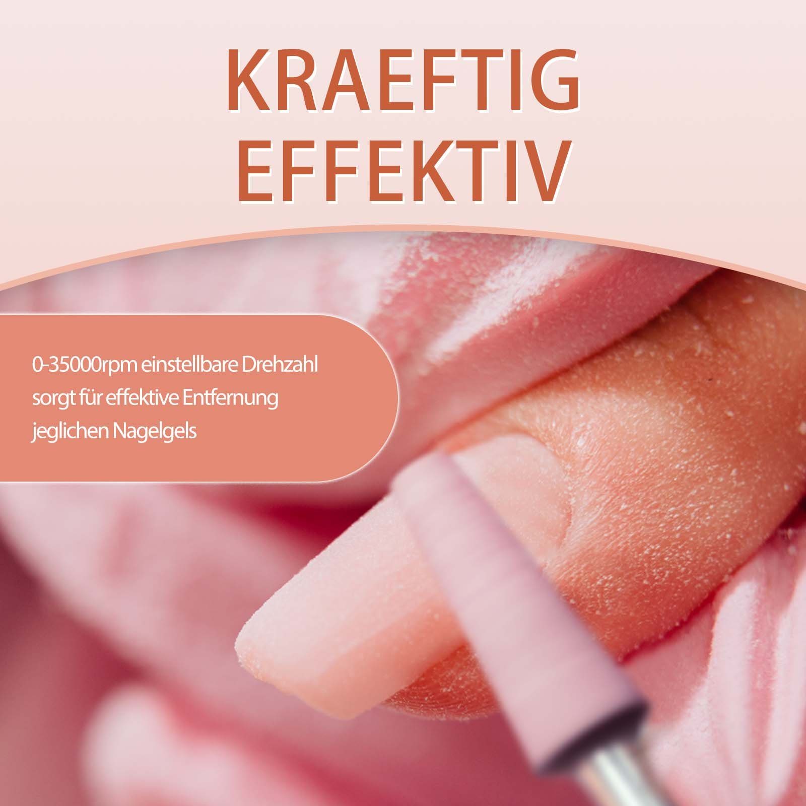JCMaster Maniküre-Pediküre-Set, TouchPro+ Nagelfräser 35000RPM 4 Aufsätze