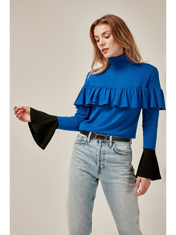 So You Bluse in Blau/ Schwarz günstig kaufen