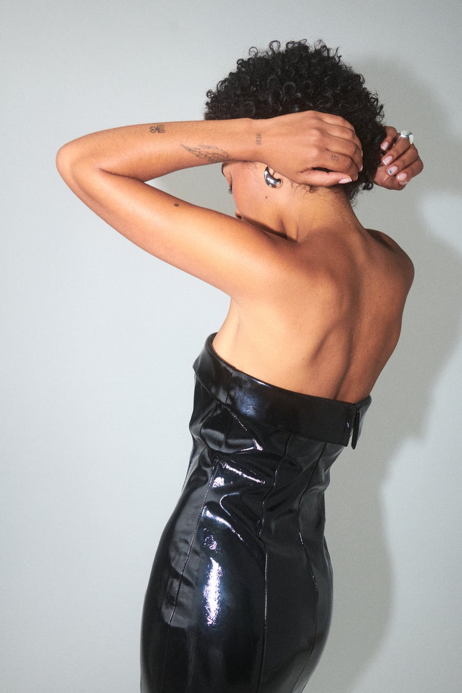 Patent pu dress