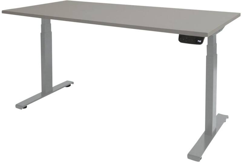Schaffenburg Höhenverstellbar Sitz-Stehschreibtisch Rechteckig Holz Aluminium T-Fuß 1.400 x 800 x 645 mm