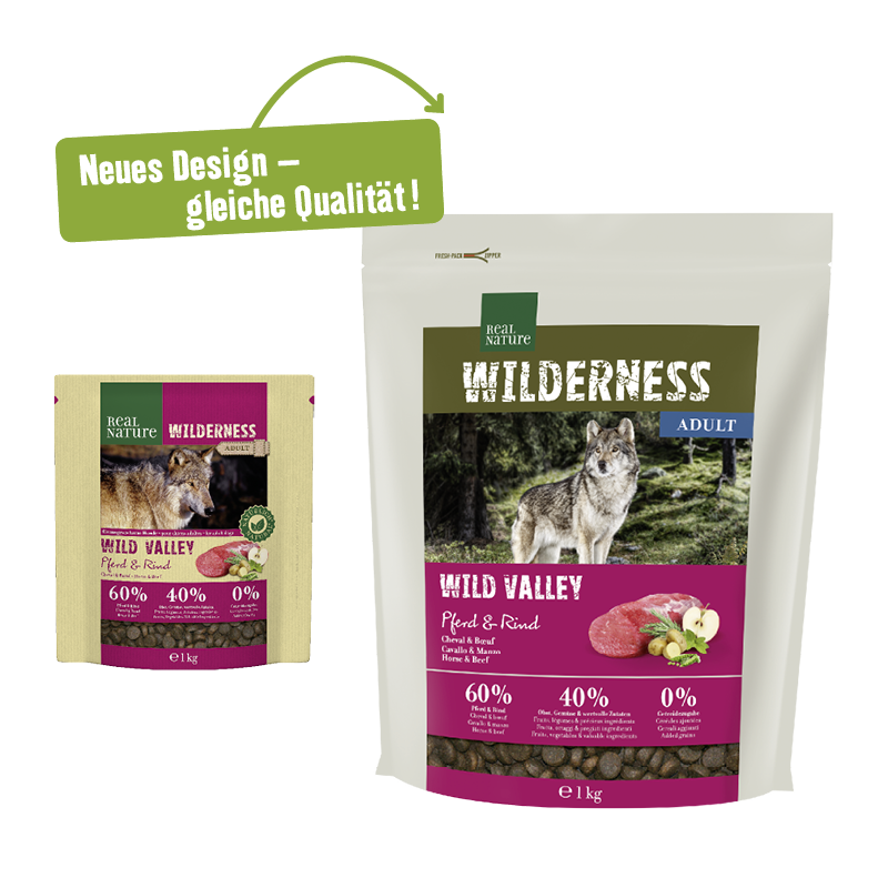 REAL NATURE Hundetrockenfutter REAL NATURE WILDERNESS Wild Valley Pferd & Rind 1 kg
