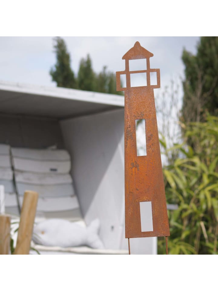 UNUS Gartenstecker Rost Leuchtturm in Braun günstig kaufen