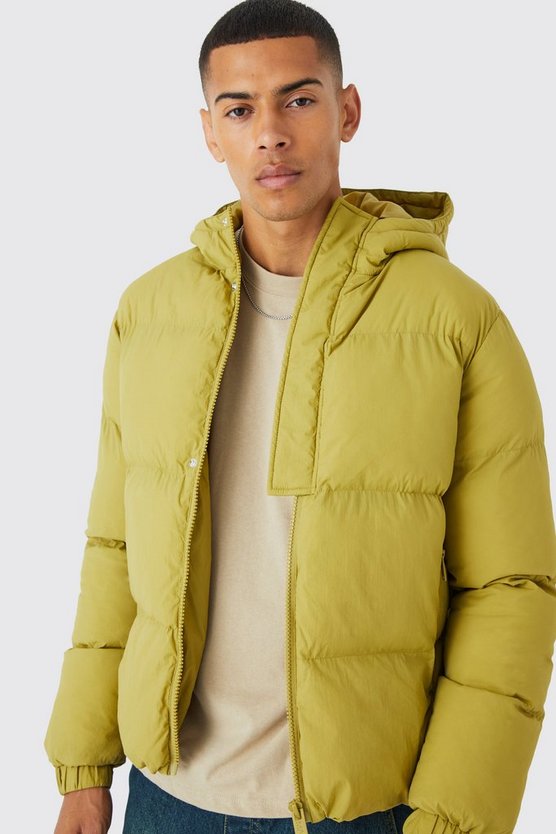 Kastige Steppjacke mit Kapuze