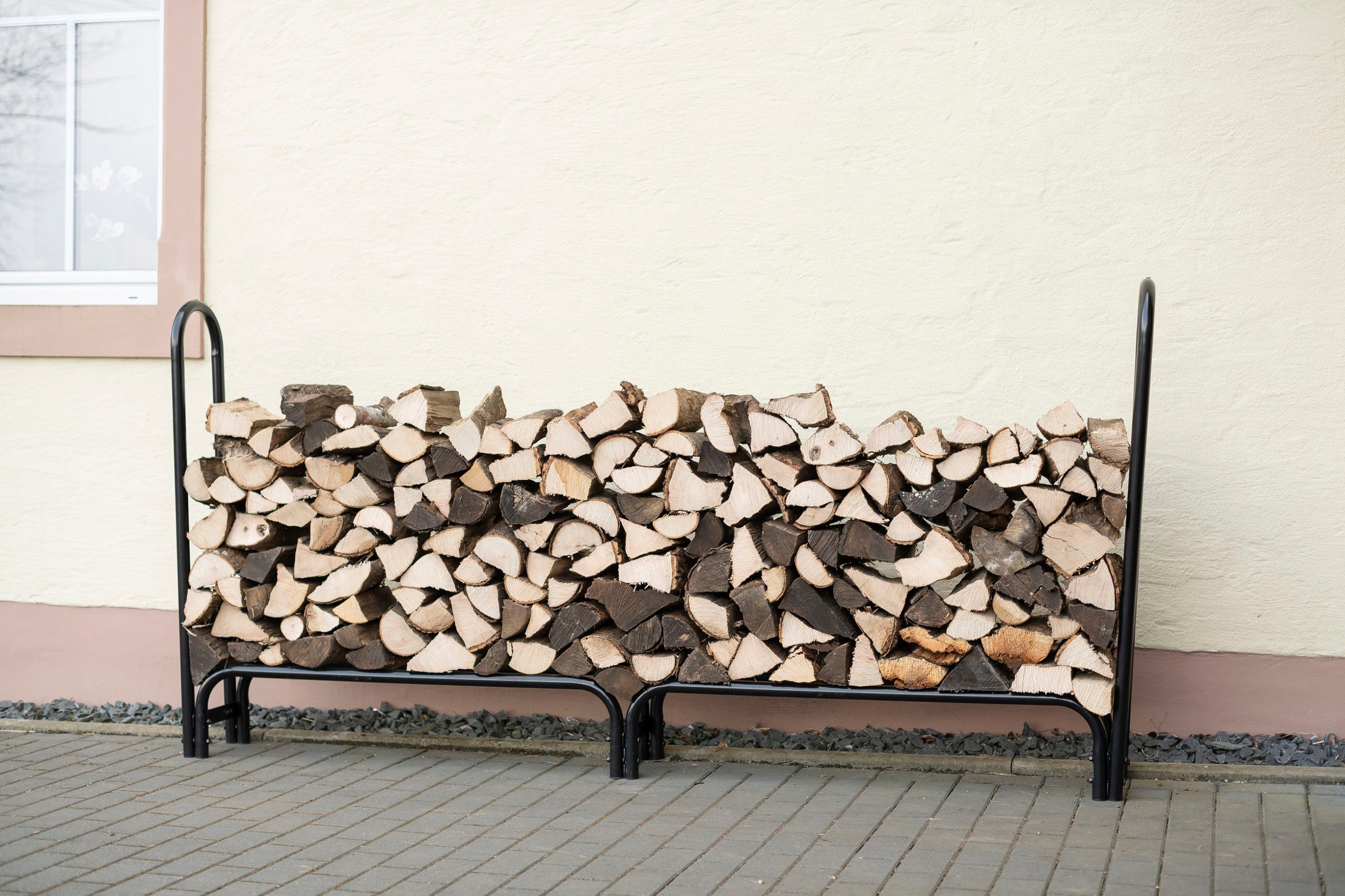 ShelterLogic Kaminholzregal ShelterLogic, BxTxH:244x25x118 cm, 1000 kg Traglast, inkl. Abdeckung
