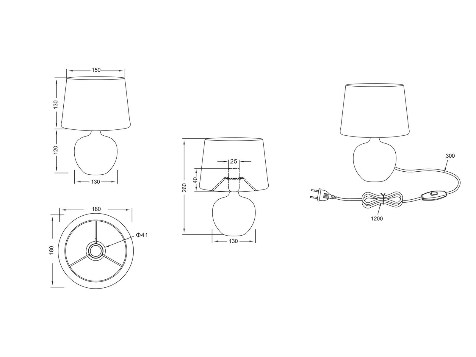 meineWunschleuchte LED Nachttischlampe, Dimmfunktion, LED wechselbar, Warmweiß, kleine Designer Fensterlampe für Fensterbank Lampenschirm Stoff H 26cm