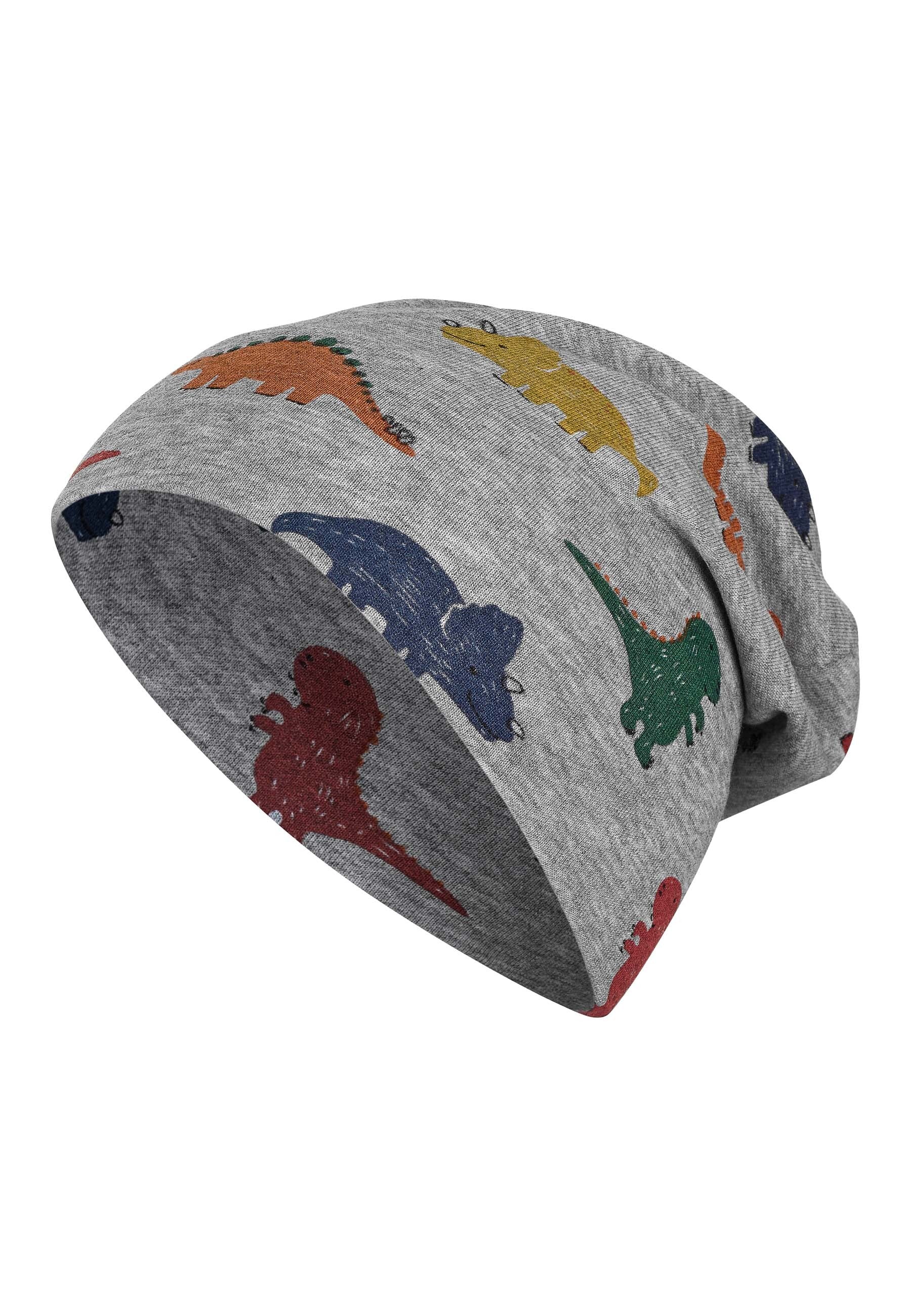 Beanie bedruckt mit bunten Dinos