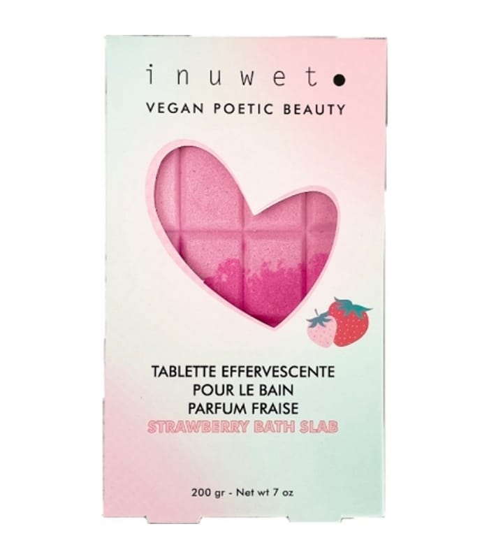 INUWET-TABLETTE DE CHOCOLAT EFFERVESCENCE FRAISE-Bombe de bain