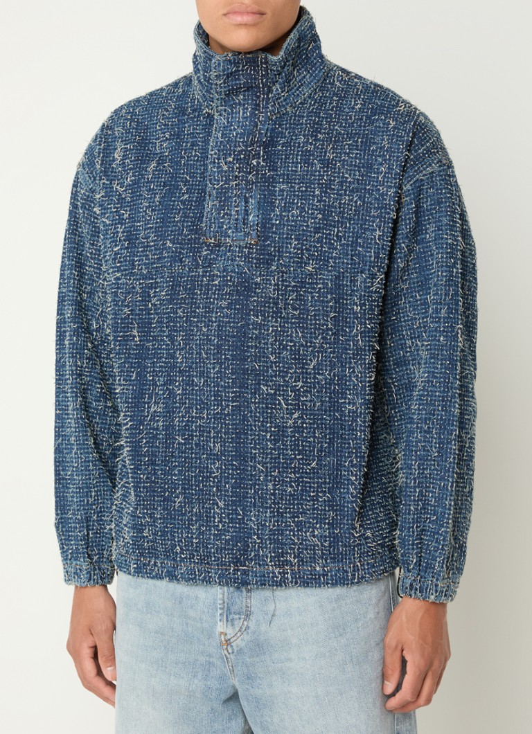Diesel D-Flow-S bouclé sweater with half zip