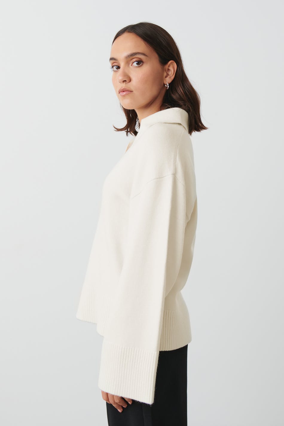 Knitted polo sweater