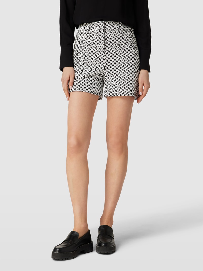 High Waist Shorts mit Allover-Muster Modell MELINDA in schwarz