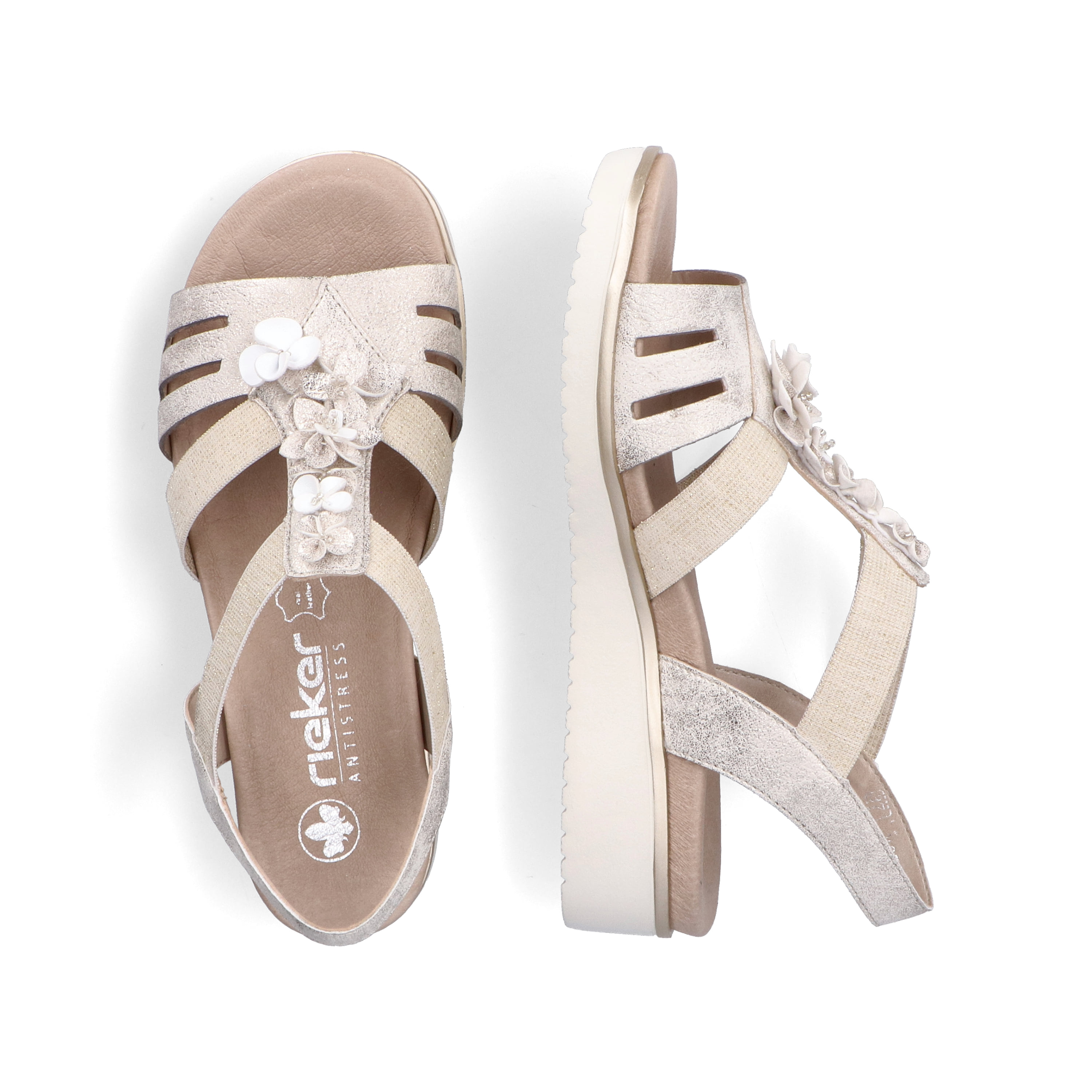 Rieker Damen Keilsandaletten hellbeige