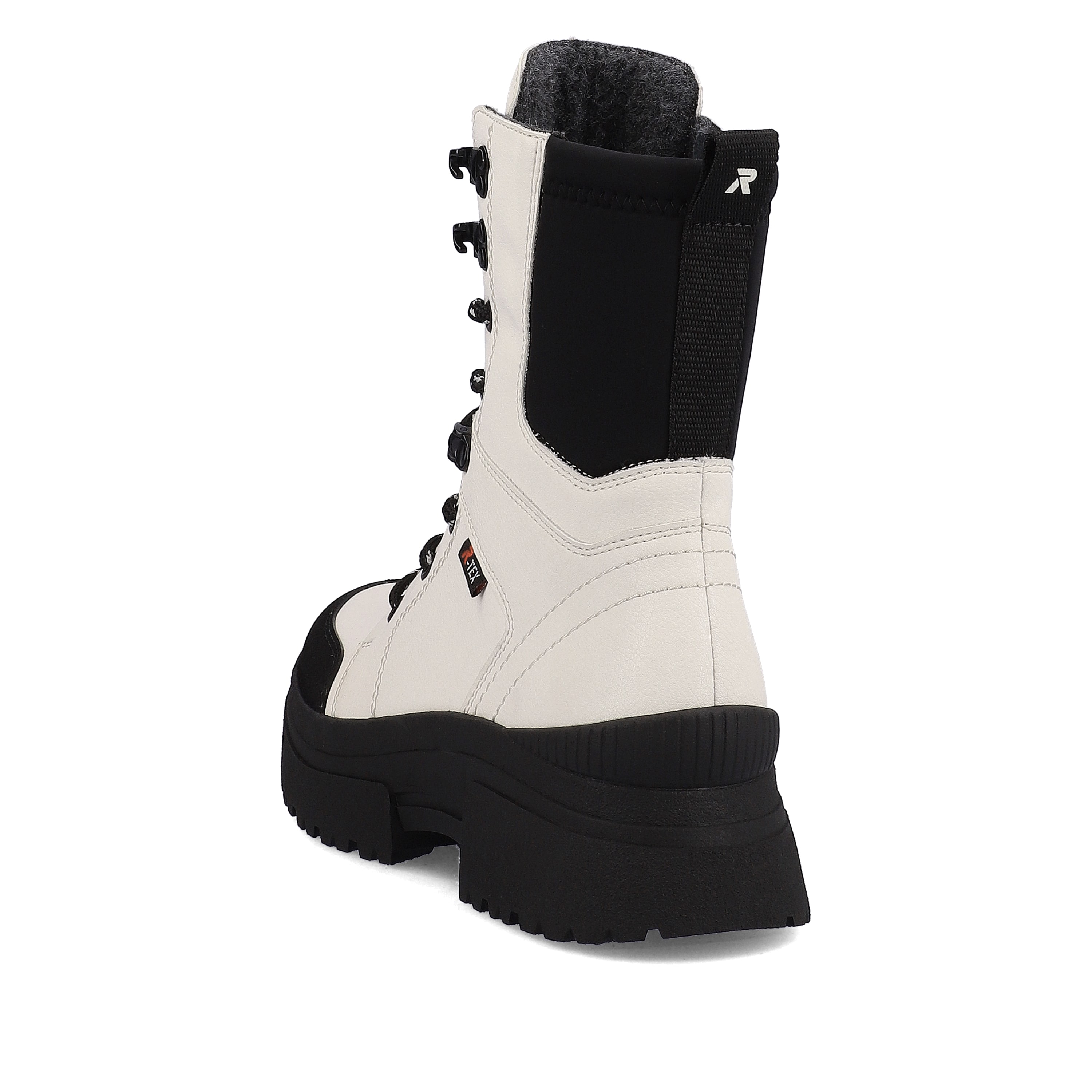 Rieker Damen Schnürstiefel snow-white deep-black