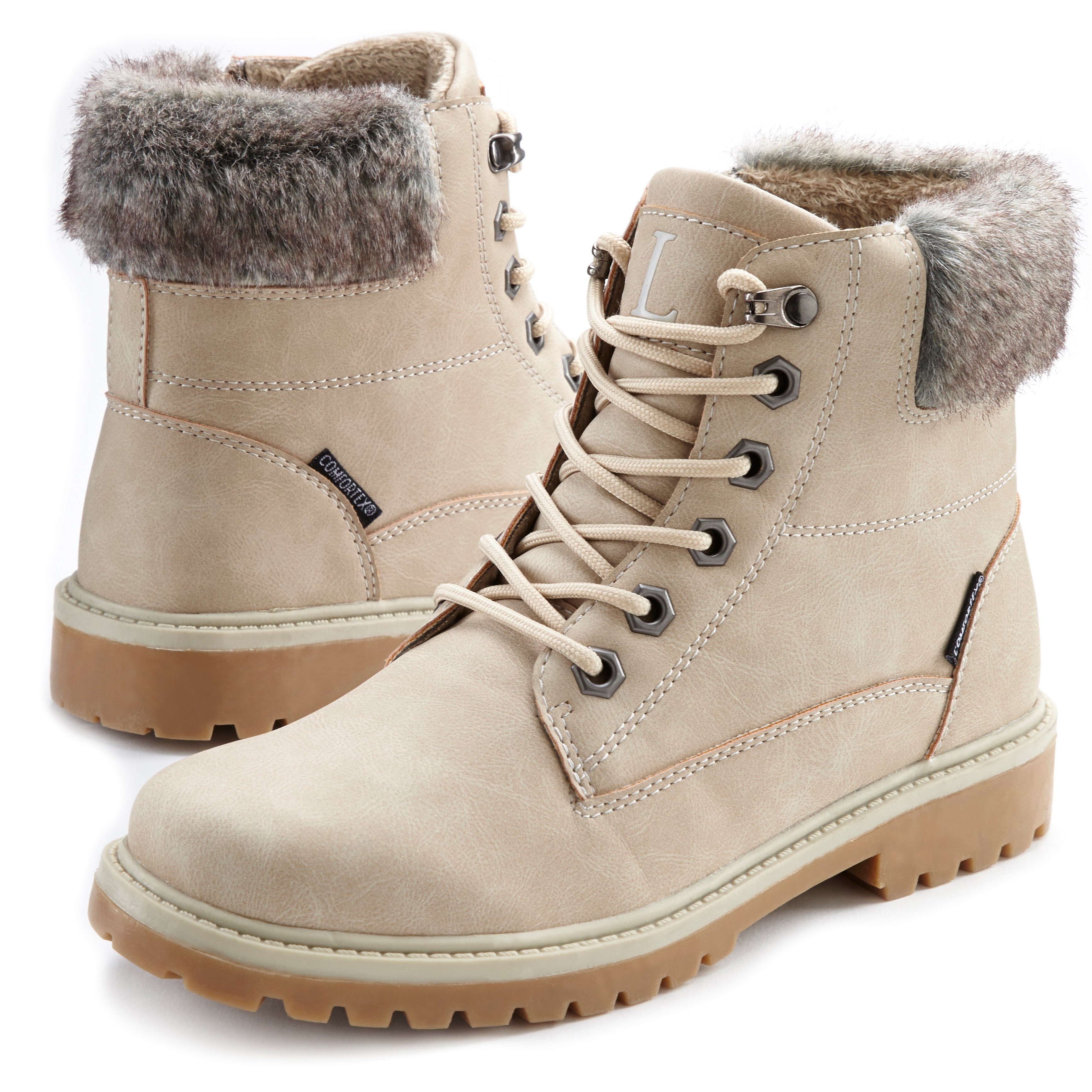 LASCANA Stiefelette, Winterboots zum Schnüren, Outdoor, wind- & wasserabweisend