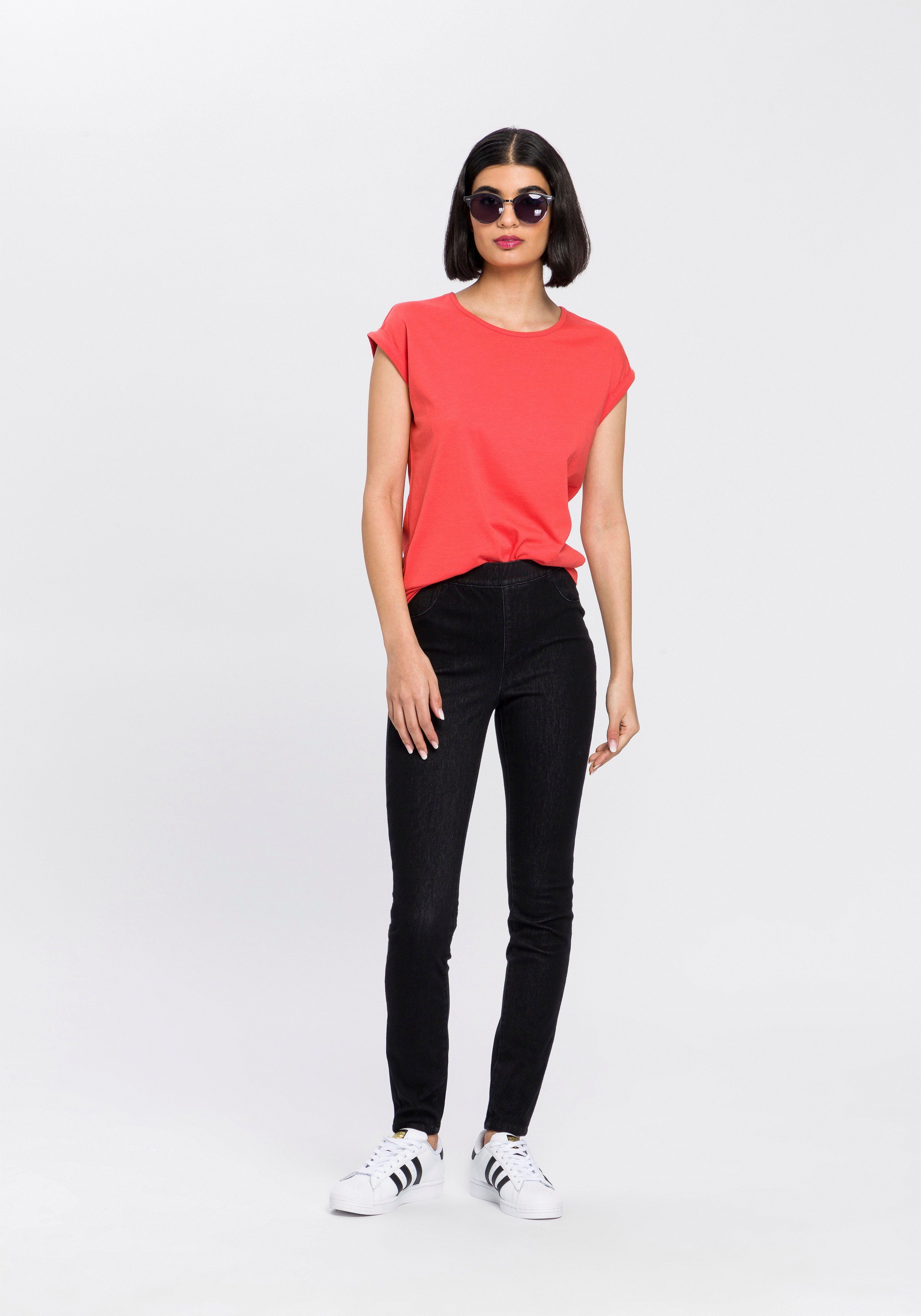 Arizona Jogg Pants High Waist in Denim-Optik