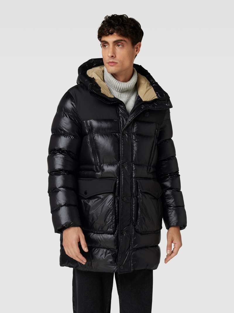 Parka mit Kapuze in schwarz