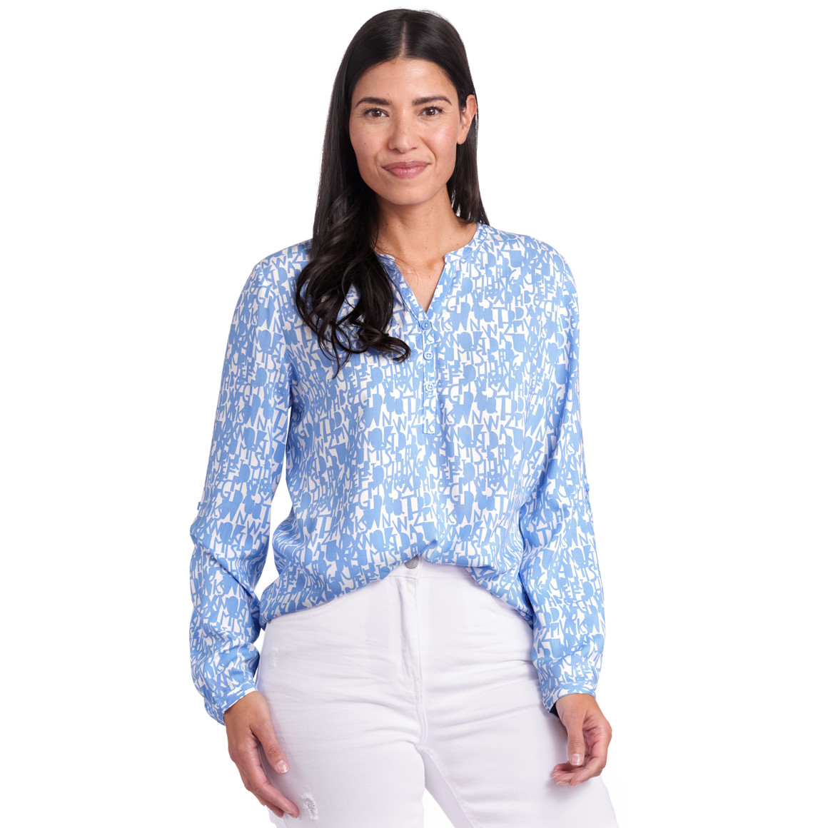 Damen Bluse mit Turn-up-Ärmeln