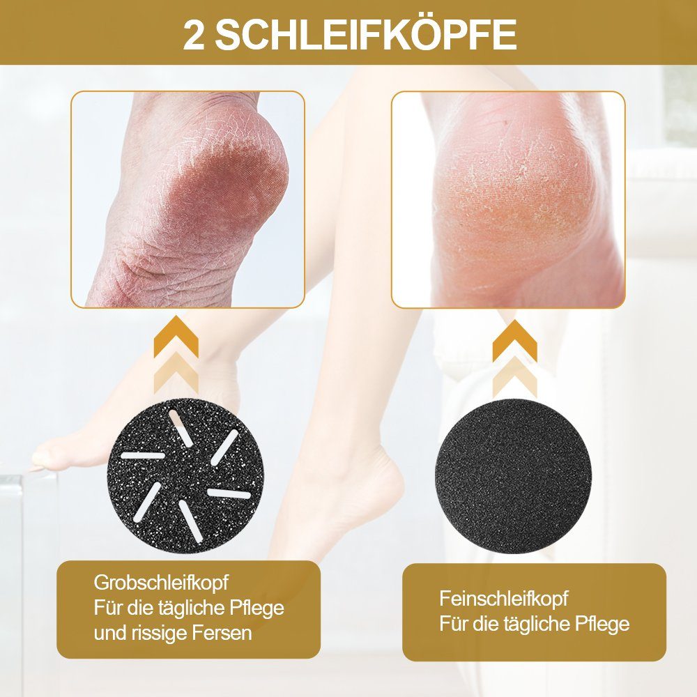 oyajia Elektrischer Hornhautentferner Fußfeile Pediküre Werkzeuge, Pediküre Fußpflege Hornhauthobel Hornhautraspel,Elektrische Fußfeile
