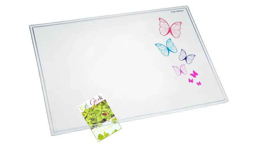 Läufer Schreibunterlage Durella Emotion Butterfly bunt 40x53cm transparent klar