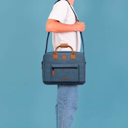 Paris navy blue laptop bag