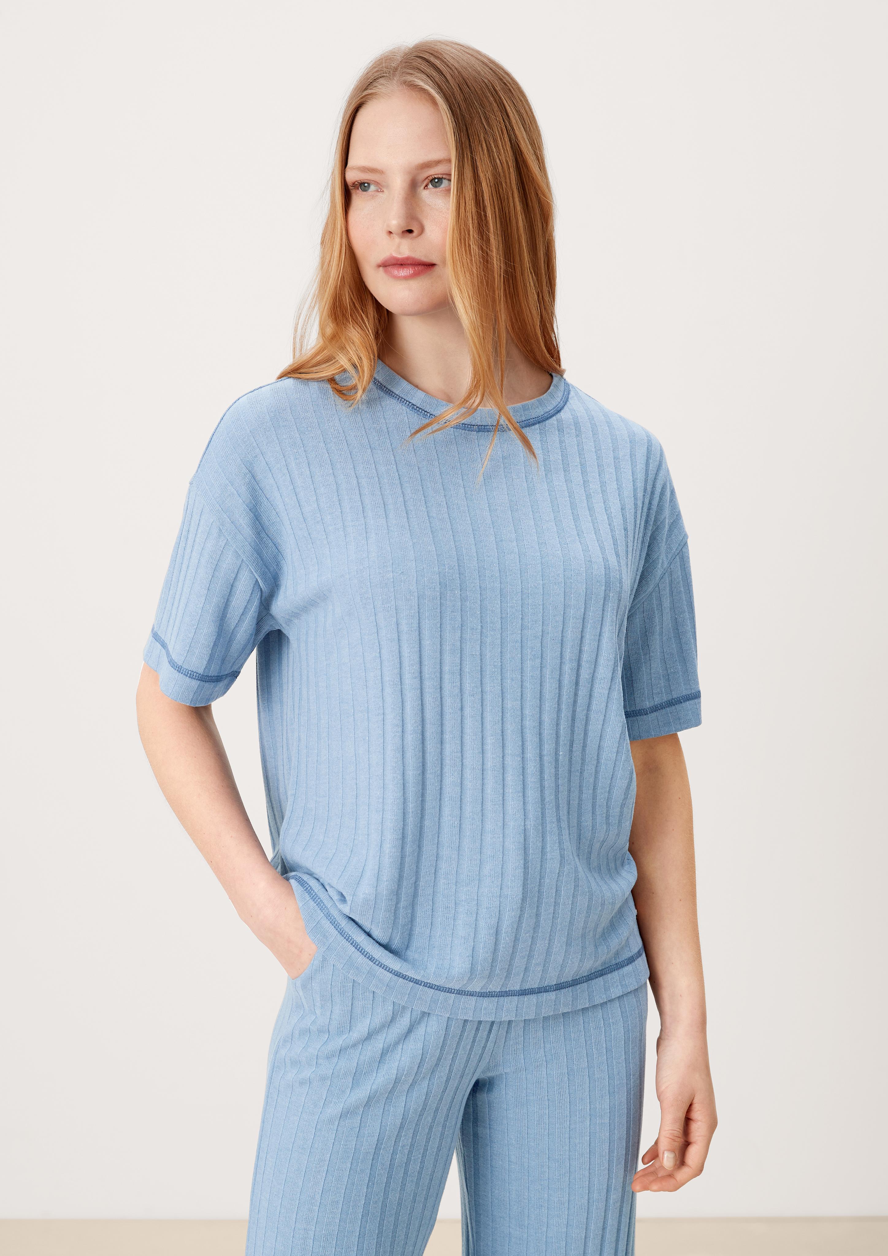 Pyjamaoberteil aus Rippware  6007046-5344