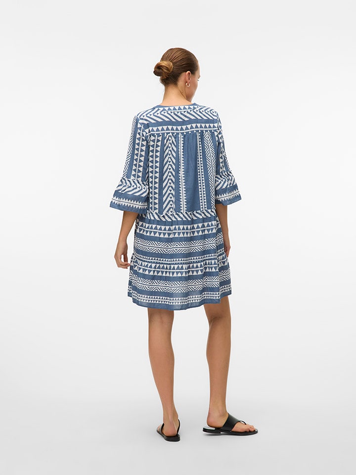 Vero Moda Kleid in Blau/ Weiß günstig kaufen