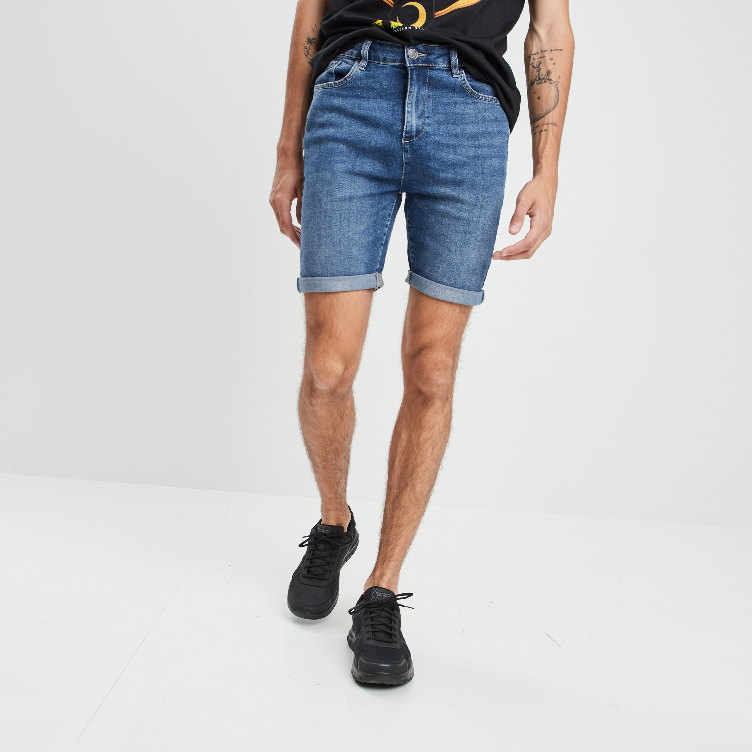 Bermuda slim en jean denim triple stone homme | La Halle