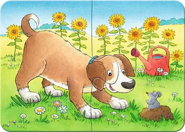 Kinderpuzzle ab 2 Jahren - Niedliche Haustiere - 2 + 4 + 6 + 8 Teile