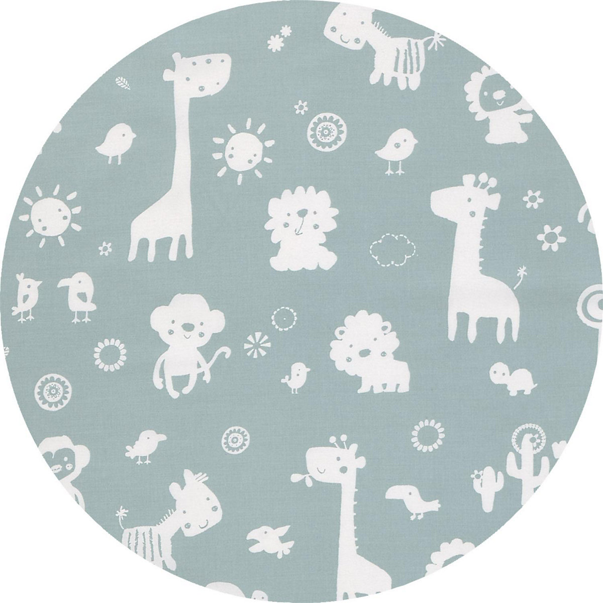 Babydecke Jersey, Animals blau, 75 x 100 cm