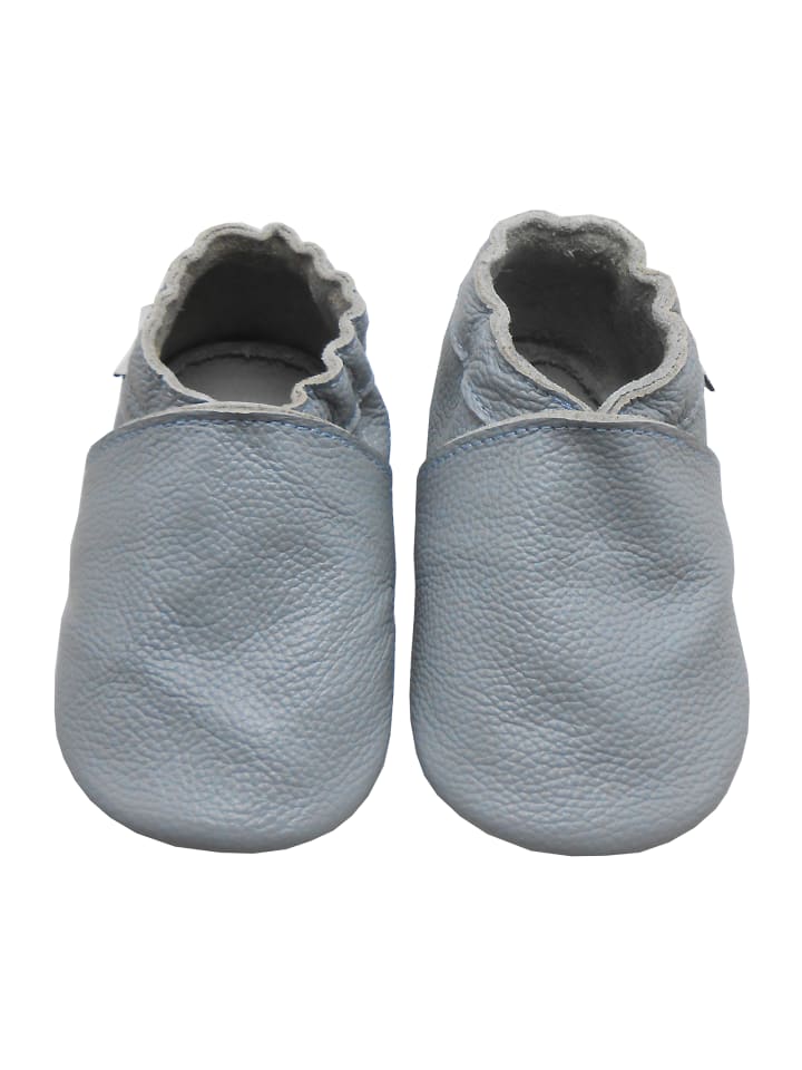 Yalion Leder-Krabbelschuhe in Hellblau günstig kaufen