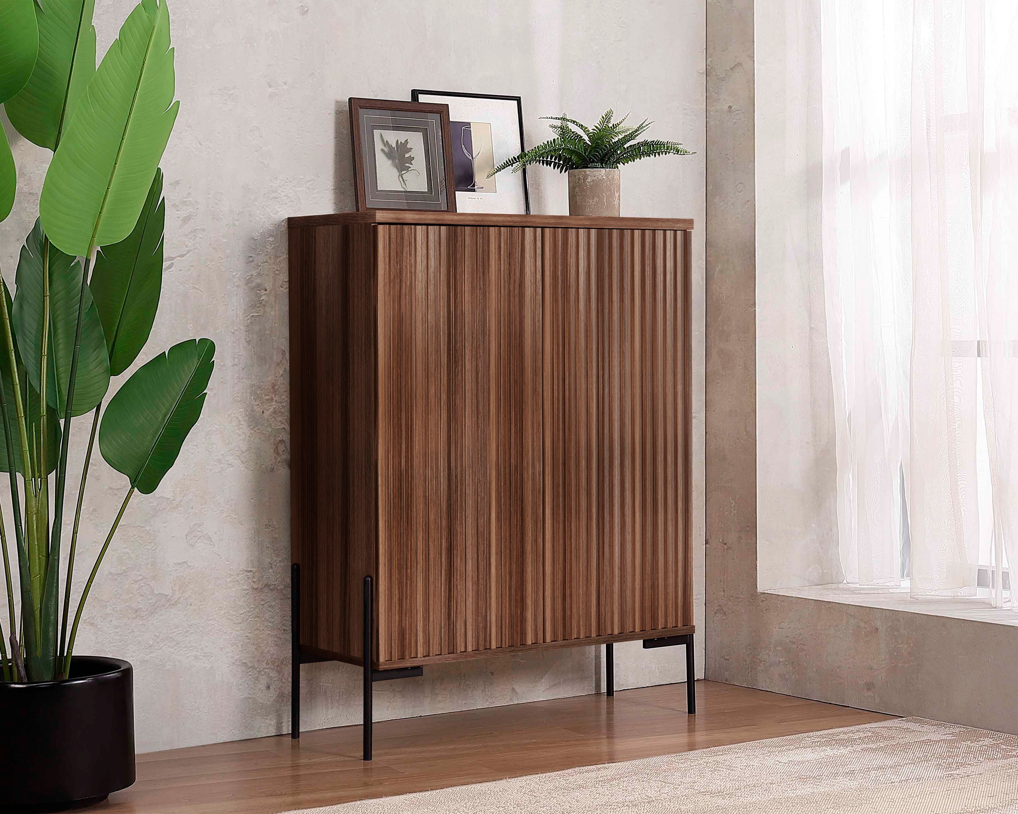 Home affaire Highboard Valloire, mit 1 feste und 1 verstellbare Einlegeboden, Breite 93 cm, Höhe 120 cm