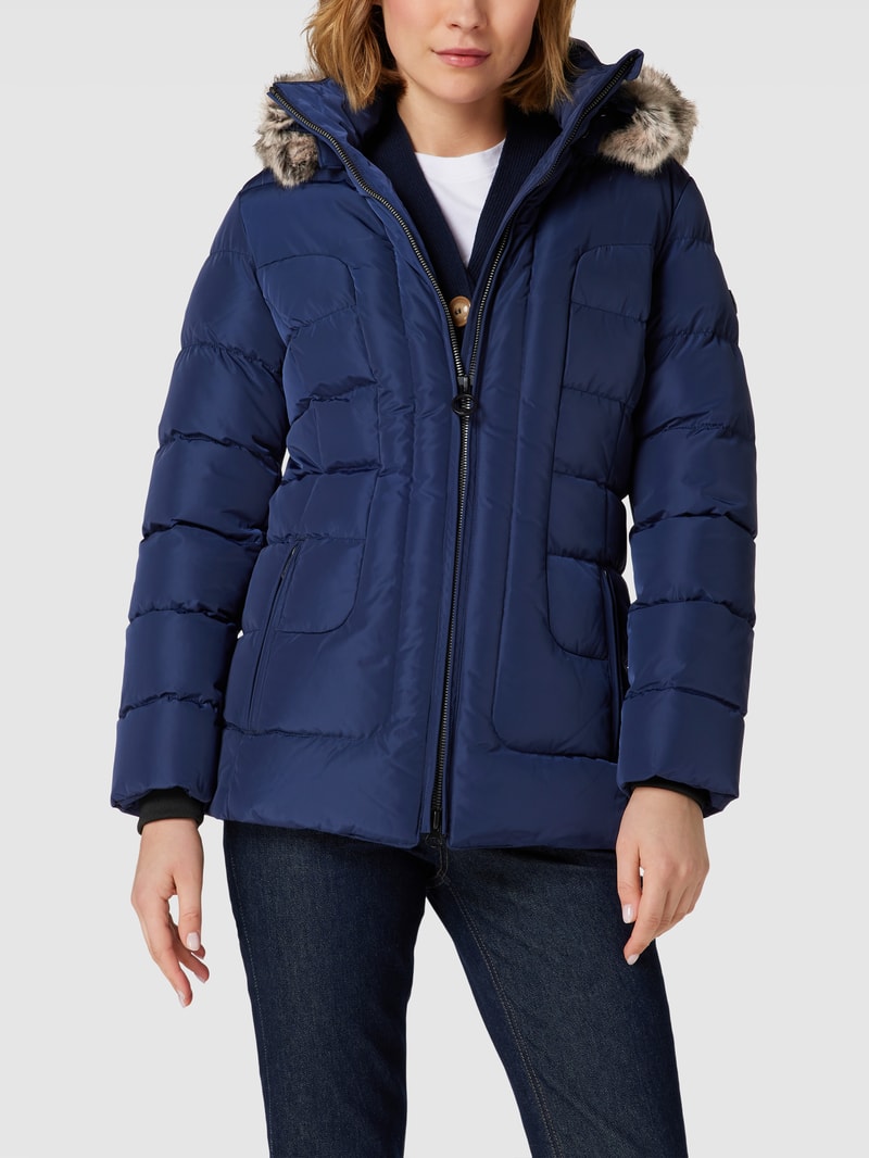 Steppjacke mit Kunstpelzkragen Modell 'ASTORIA' in royalblau