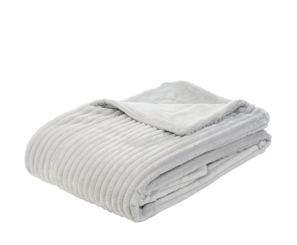 Wohndecke Cord Optik silber
