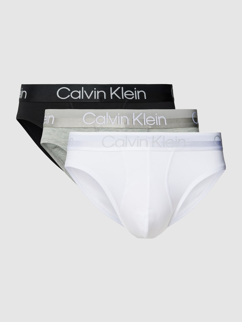 Slips mit elastischem Logo-Bund im 3er-Pack in weiß