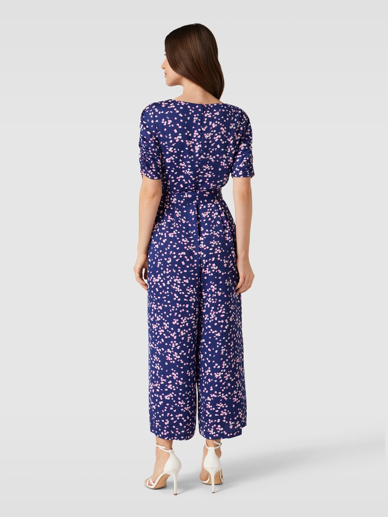 Jumpsuit mit V-Ausschnitt in dunkelblau