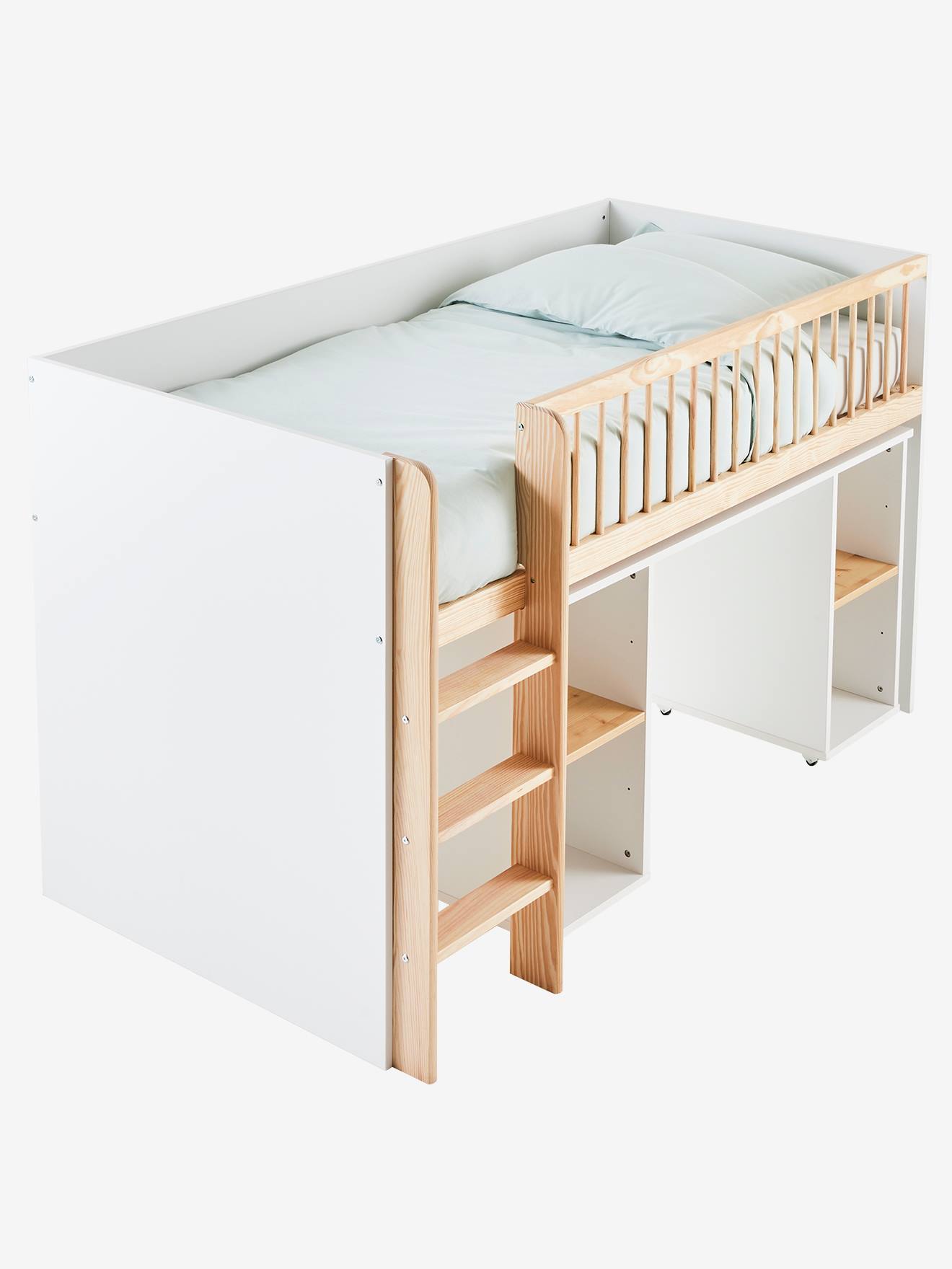 Vertbaudet Kinderzimmer Kombi-Hochbett GECKO - weiß