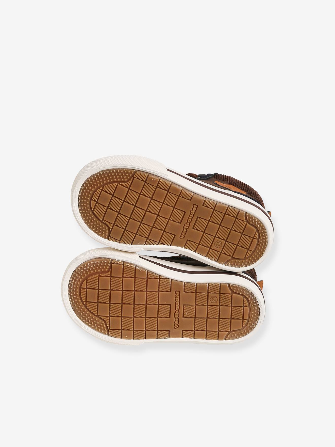 Baskets Mid bébé détails velours marron