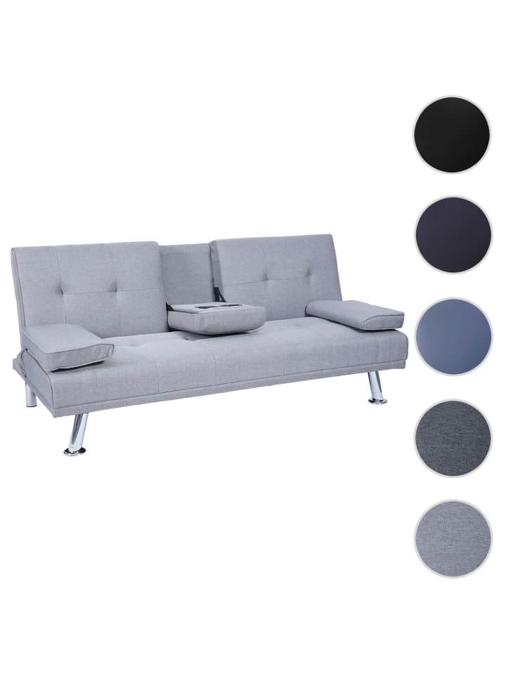 MCW 3er-Sofa F60 mit Tassenhalter, Textil, hellgrau günstig kaufen onesize