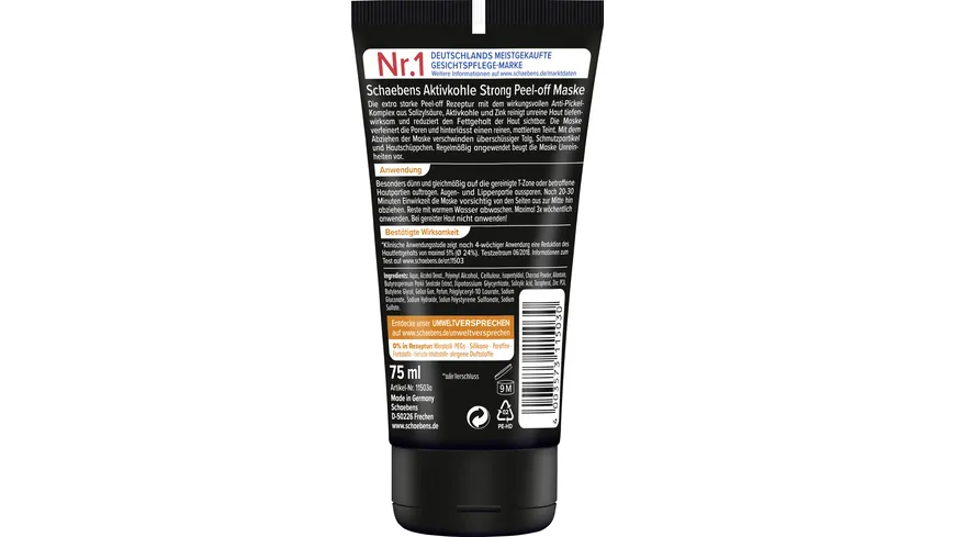 Schaebens Aktivkohle Strong Peel-off Maske 75 ml