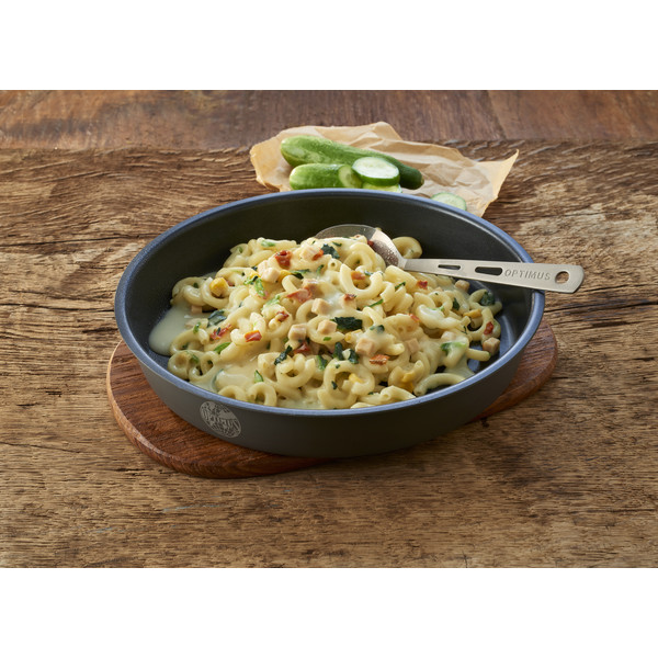 CREAMY PASTA WITH CHICKEN AND SPINACH - Outdoor Essen