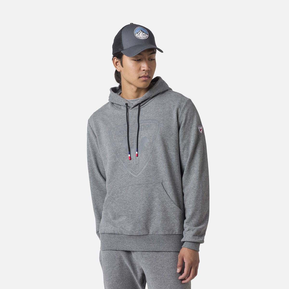 Herrensweatshirt mit Kapuze und Logo