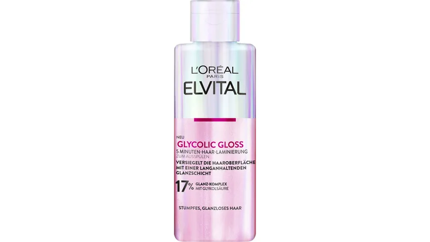 L'Oréal Paris Elvital Glycolic Gloss 5 Minuten Haar-Laminierung - Versiegelung für intensiven Glanz bei stumpfem Haar 200 ml