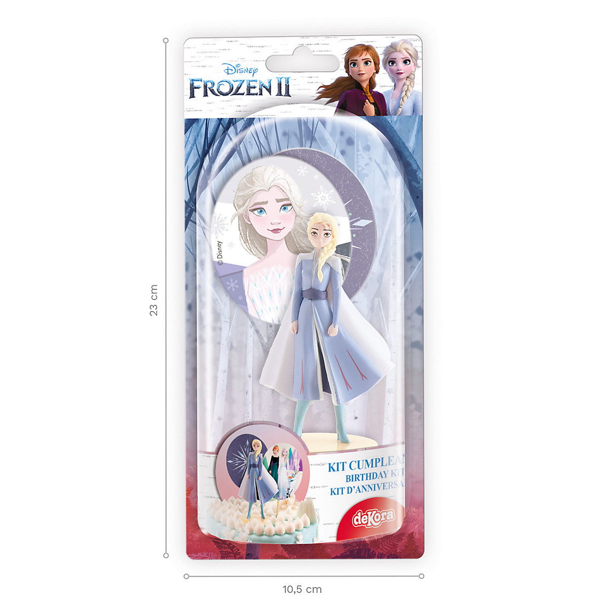 Tortendeko Set Frozen mit Elsa und 2 Kerzen zum Geburtstag