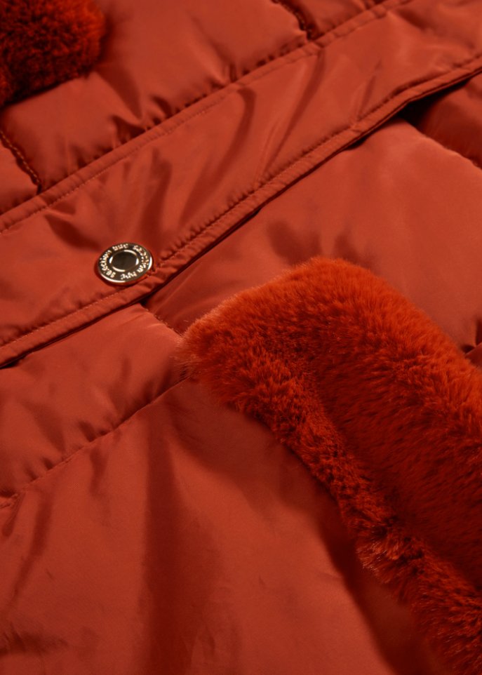 Steppjacke mit Fellimitatbesatz