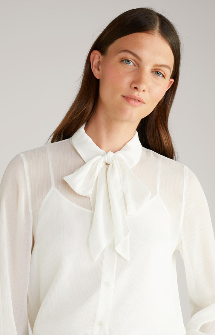 Chiffon-Bluse in Offwhite
