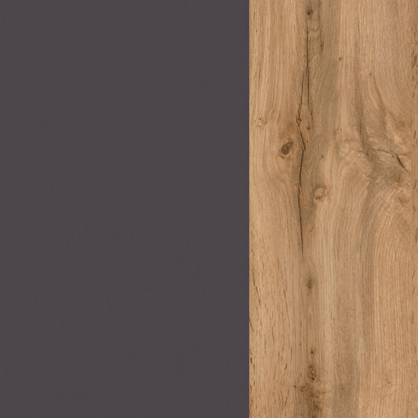 Unterschrank Lincoln, 40 cm, matt grau/wotaneiche